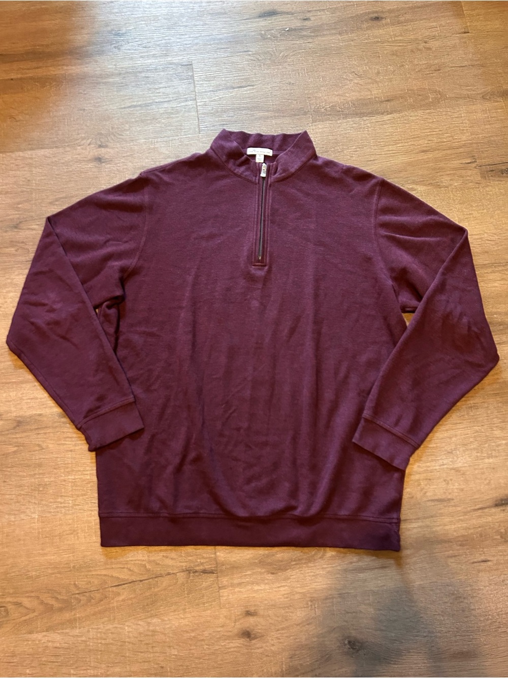 Peter Millar Crown Comfort Quarter Zip Sweater Mens XL Burgundy Mock Neck